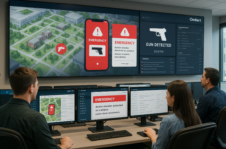 Emergency alerts on monitors