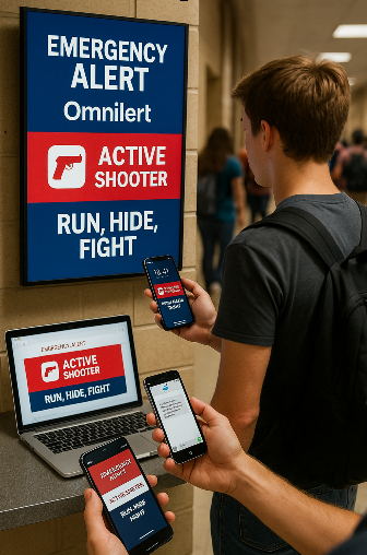 Emergency alert for active shooter