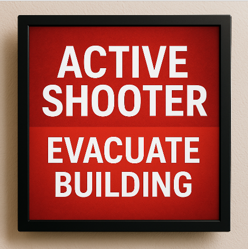 Active shooter evacuation notice